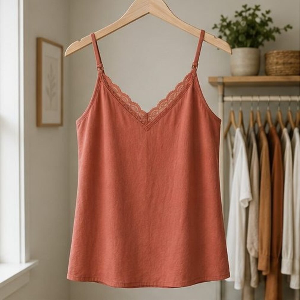Terracotta Lace Trim Cami Top